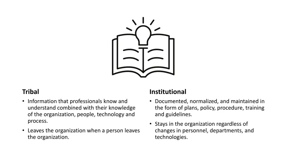 tribal v institutional knowledge