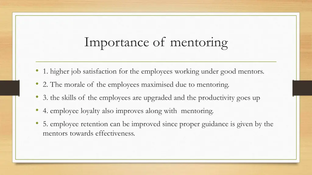 importance of mentoring
