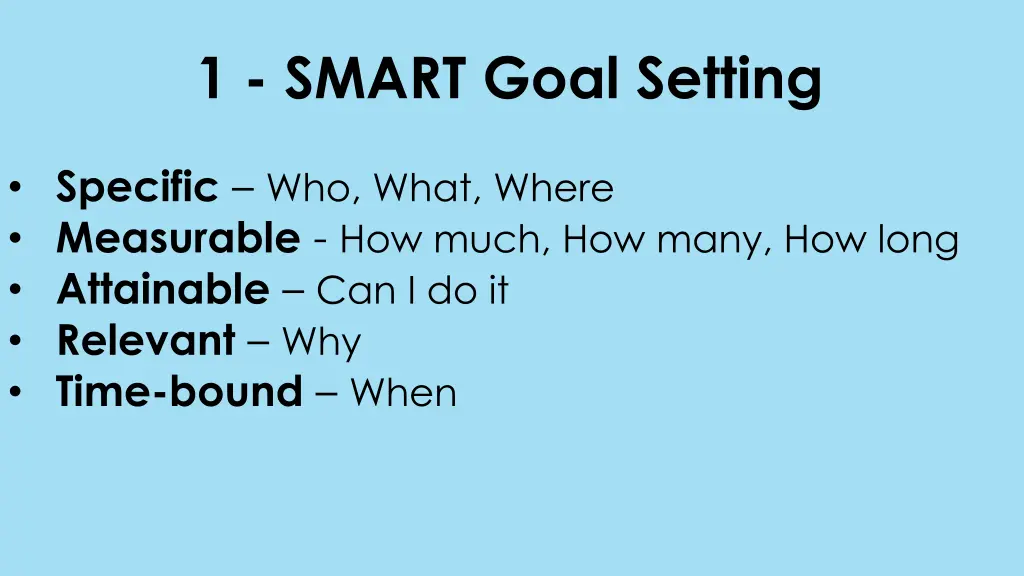 1 smart goal setting