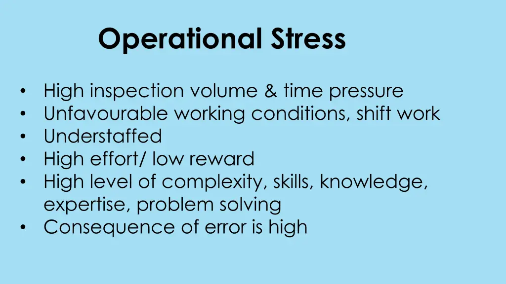 operational stress