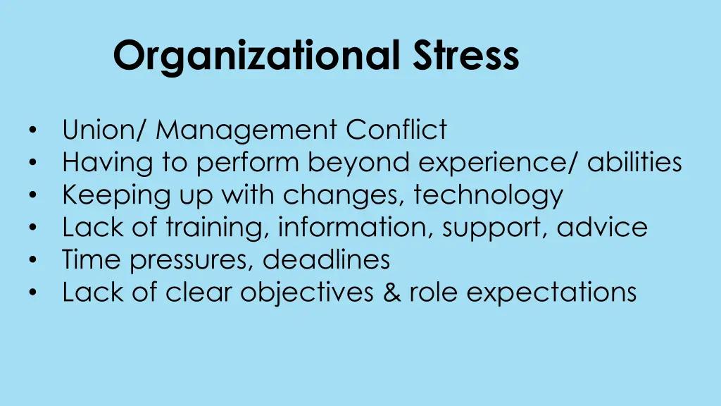 organizational stress