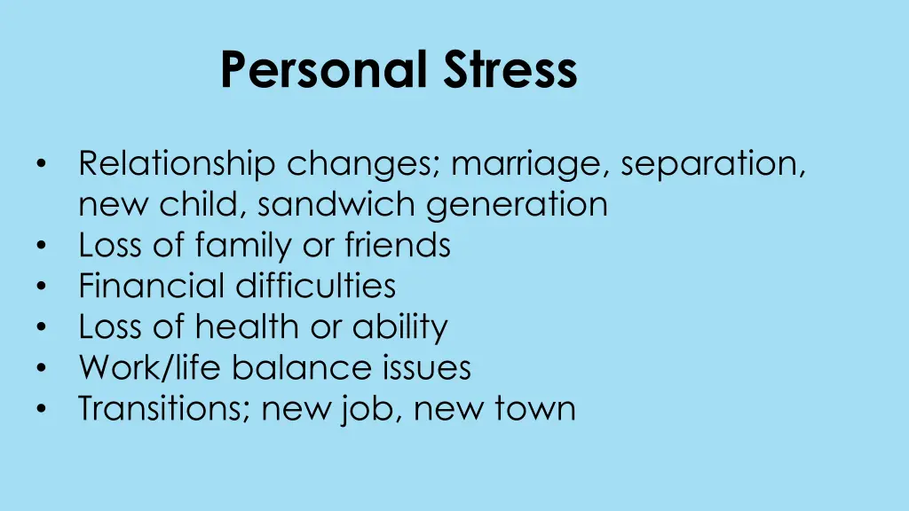 personal stress