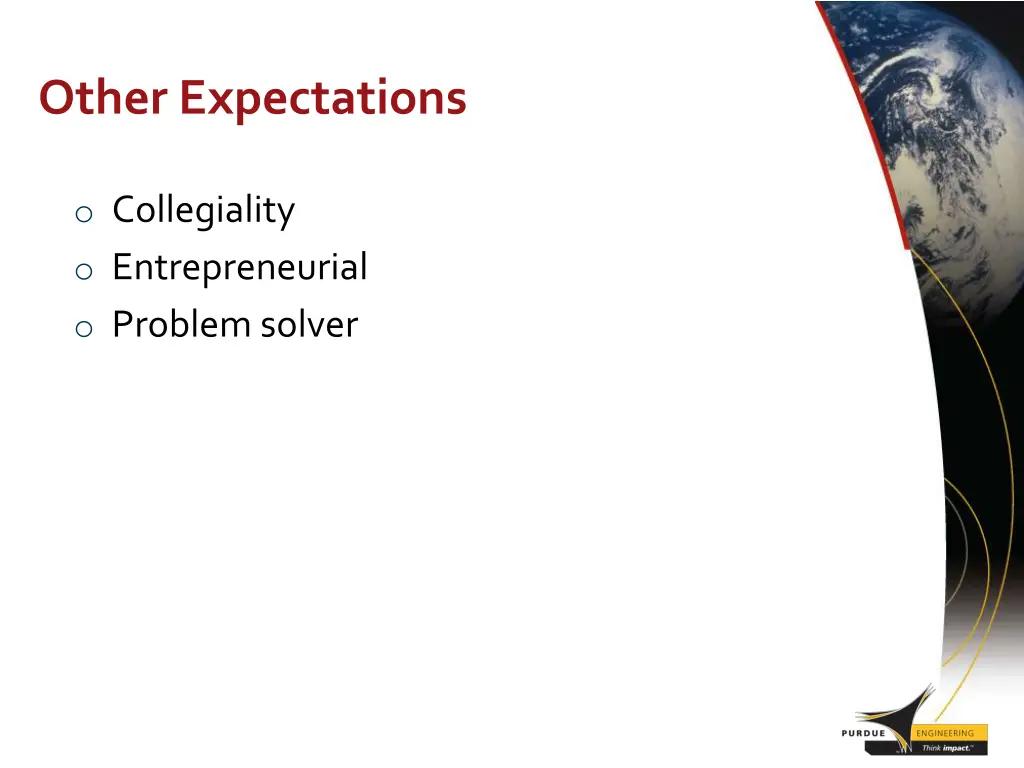 other expectations