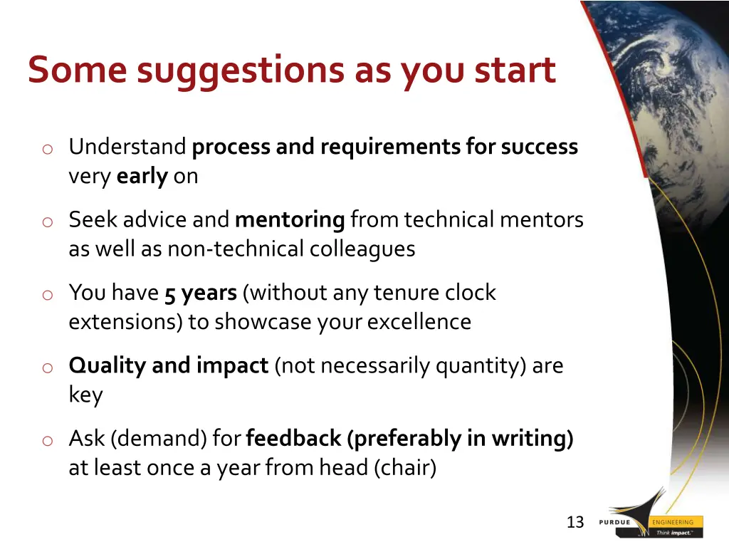 some suggestions as you start