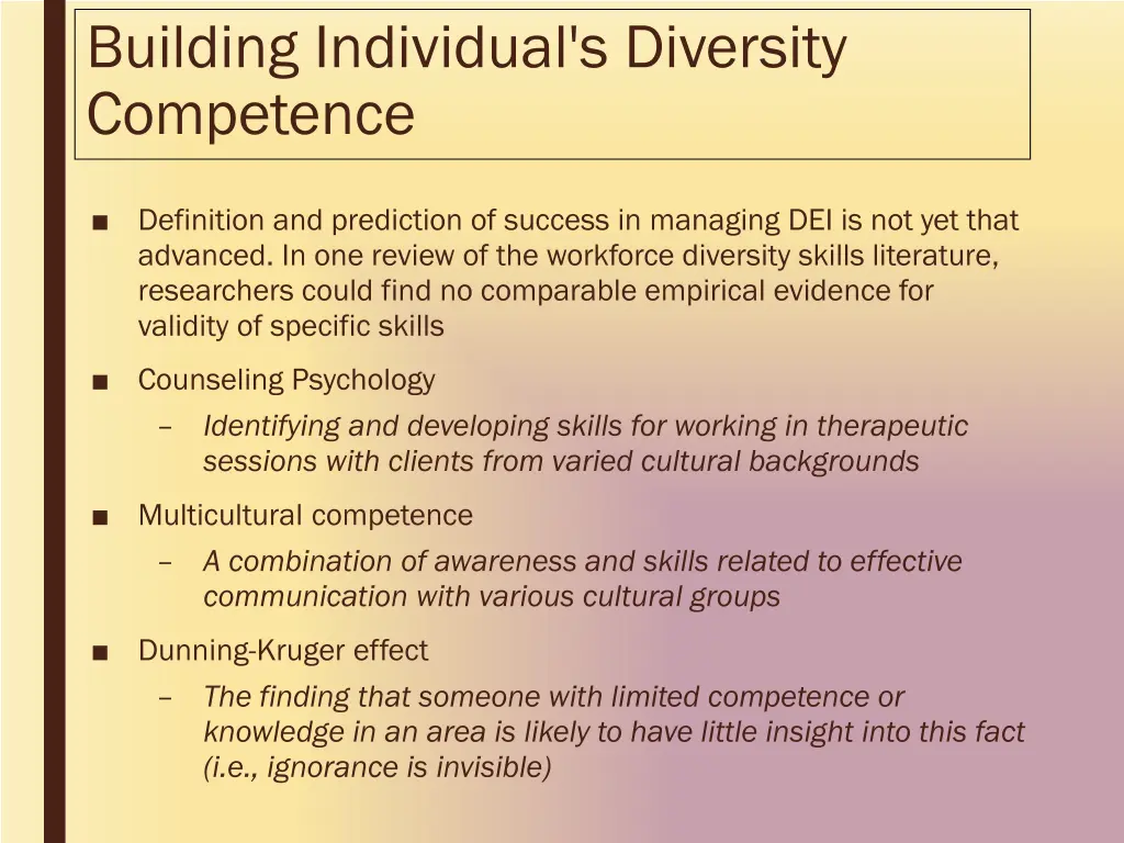 building individual s diversity competence