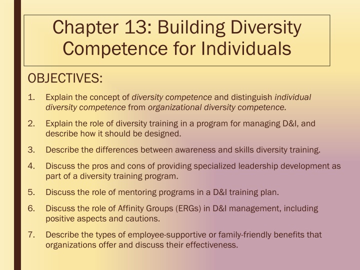 chapter 13 building diversity competence