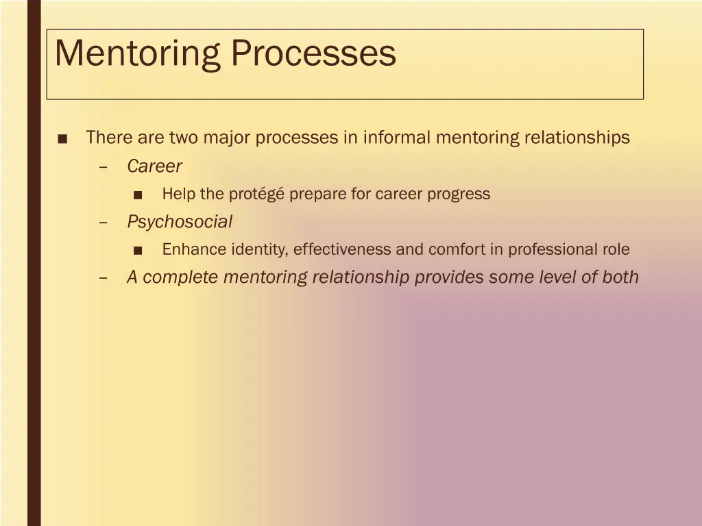 mentoring processes
