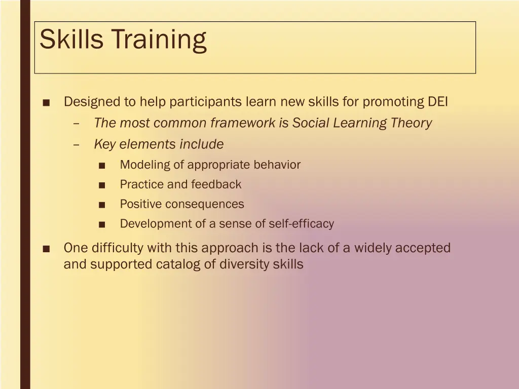 skills training