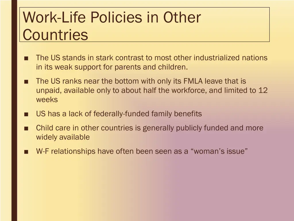 work life policies in other countries