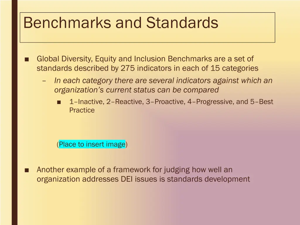 benchmarks and standards