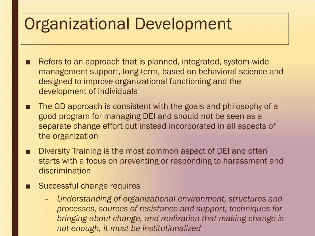 organizational development
