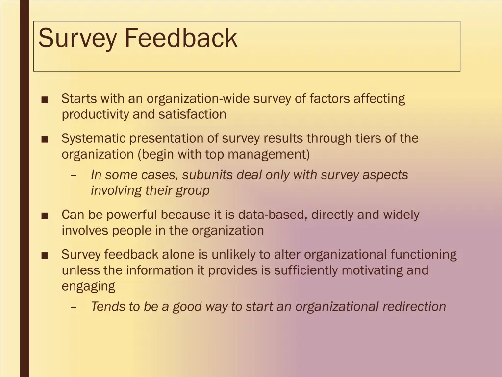 survey feedback