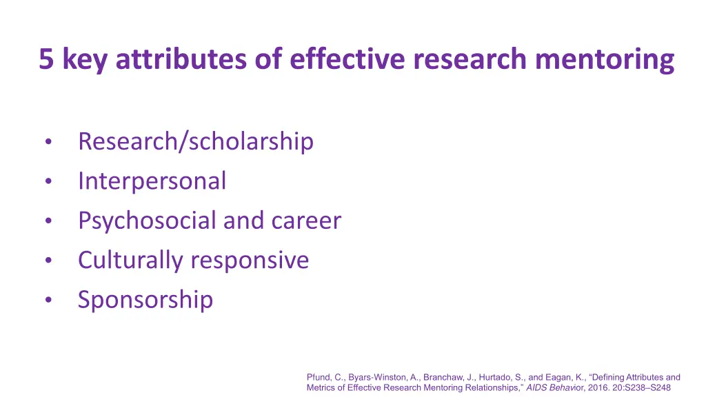 5 key attributes of effective research mentoring