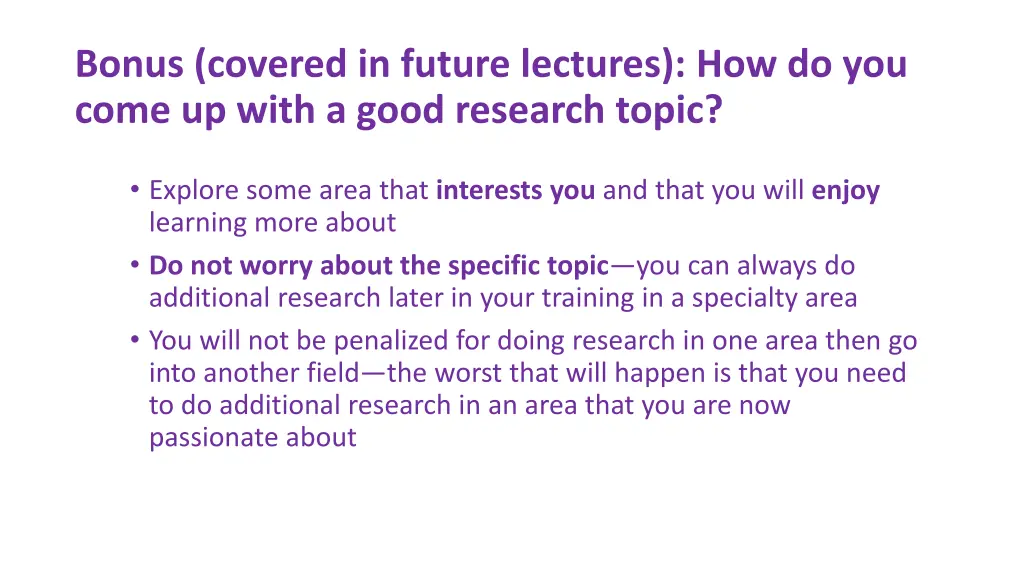 bonus covered in future lectures how do you come