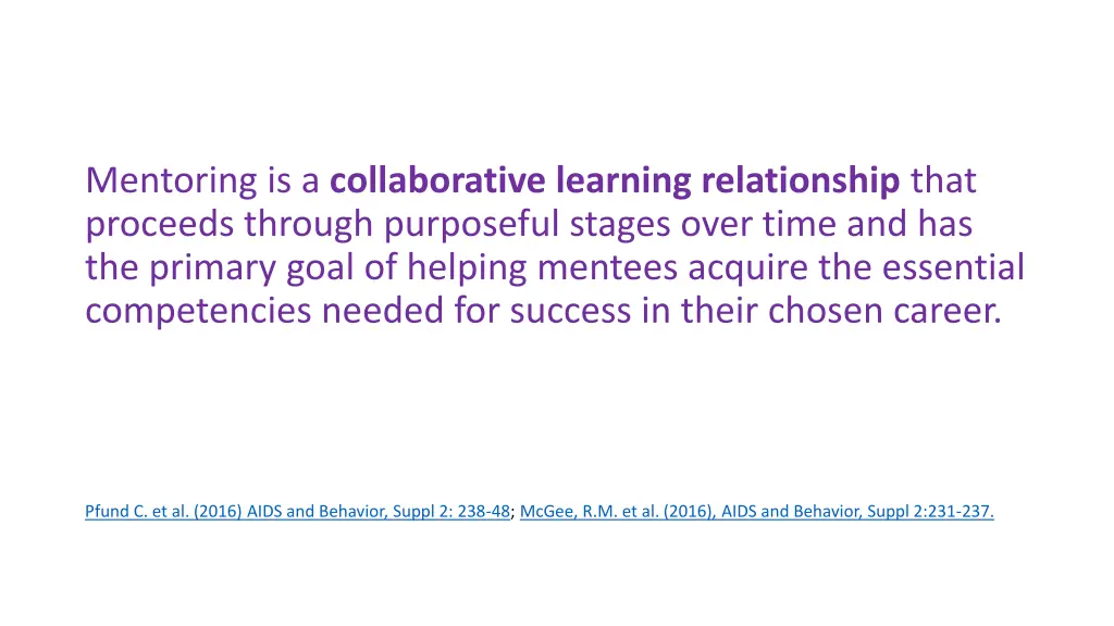 mentoring is a collaborative learning