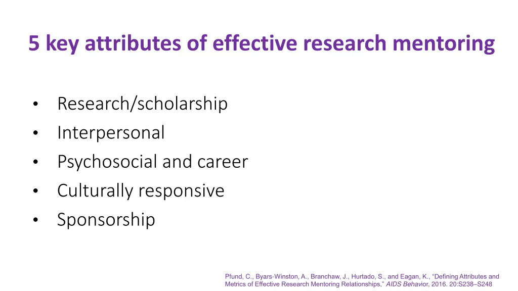 5 key attributes of effective research mentoring