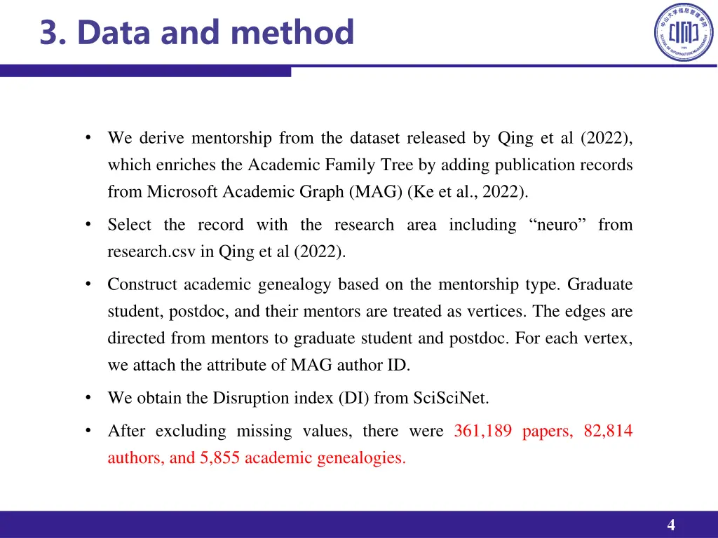 3 data and method