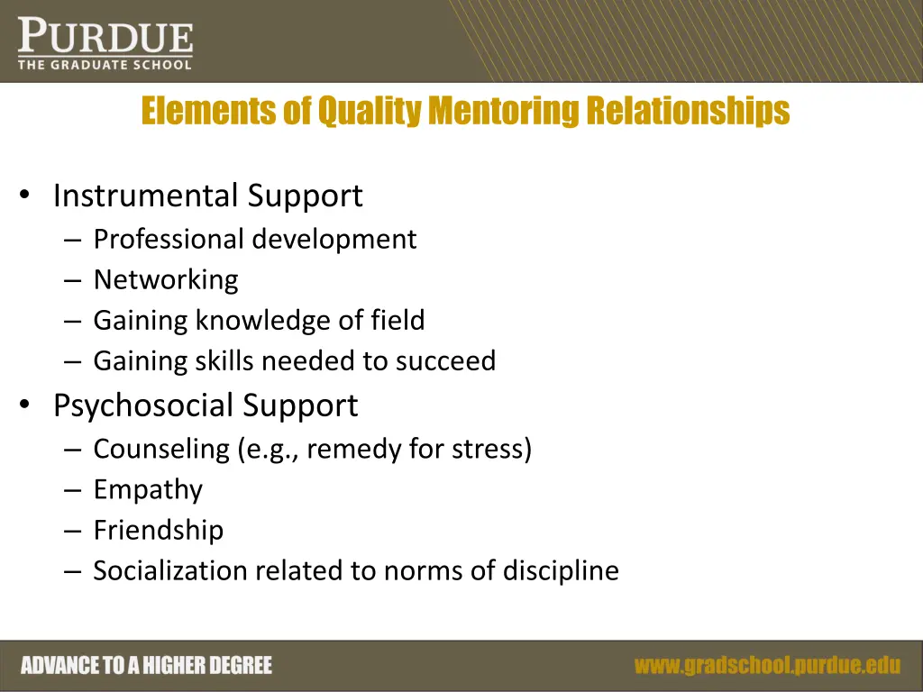 elements of quality mentoring relationships