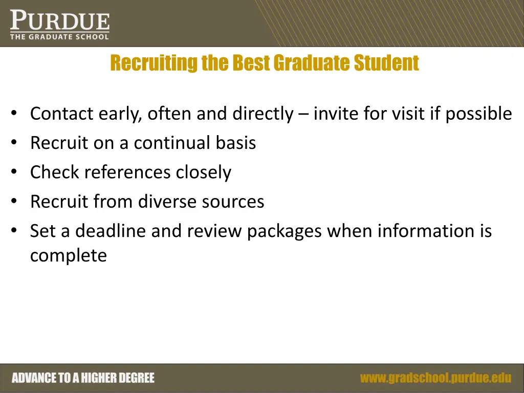 recruiting the best graduate student