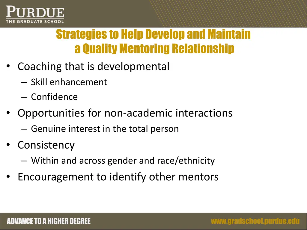 strategies to help develop and maintain a quality