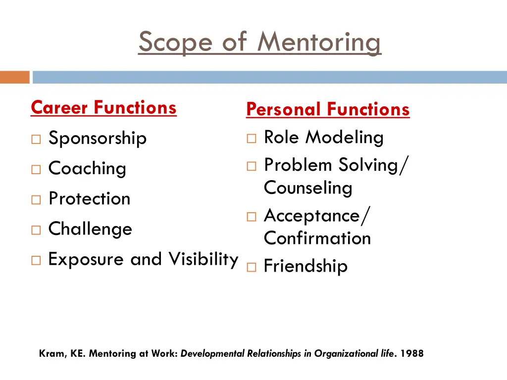 scope of mentoring