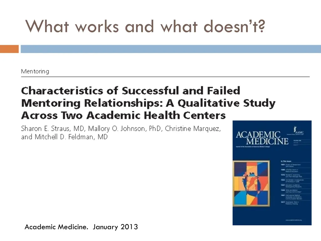 what works and what doesn t