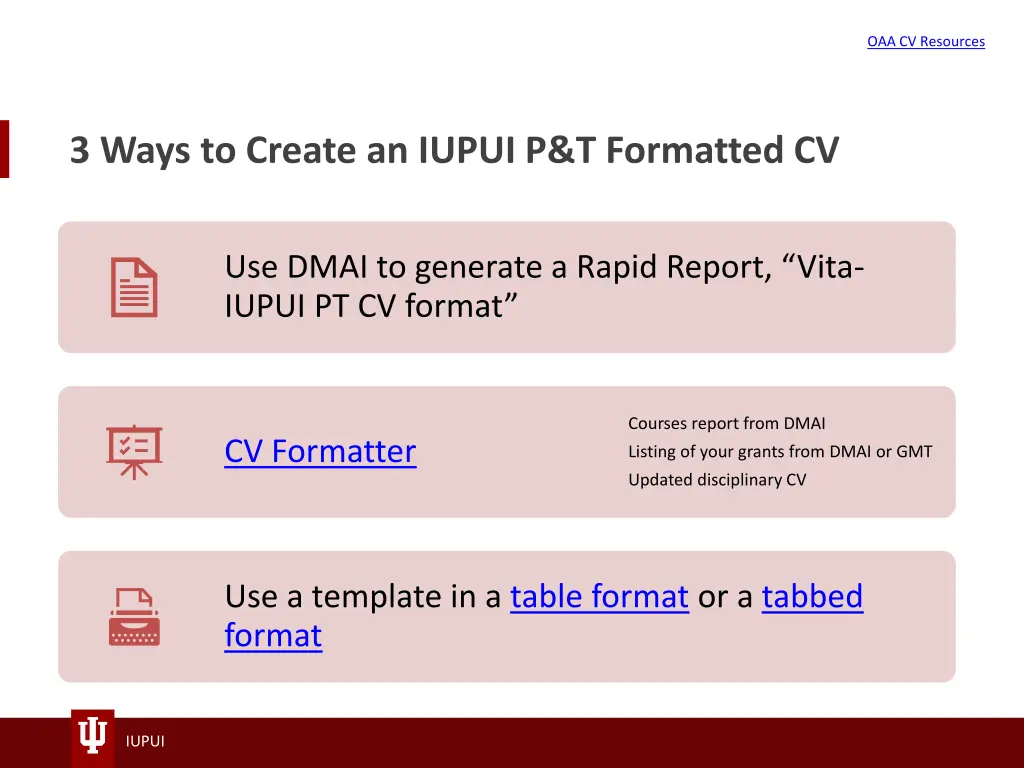 oaa cv resources