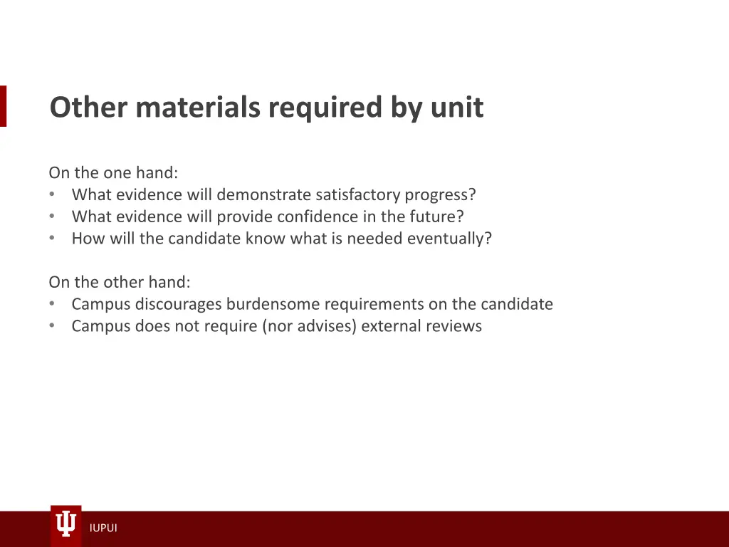 other materials required by unit