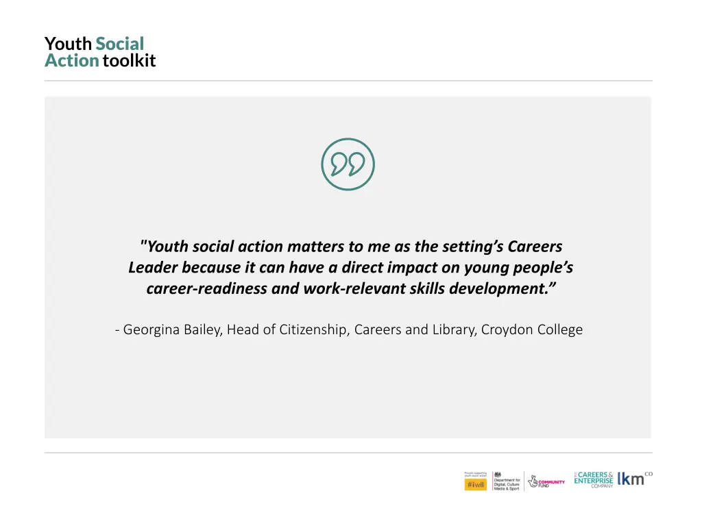 youth social action matters to me as the setting