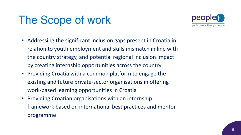 the scope of work
