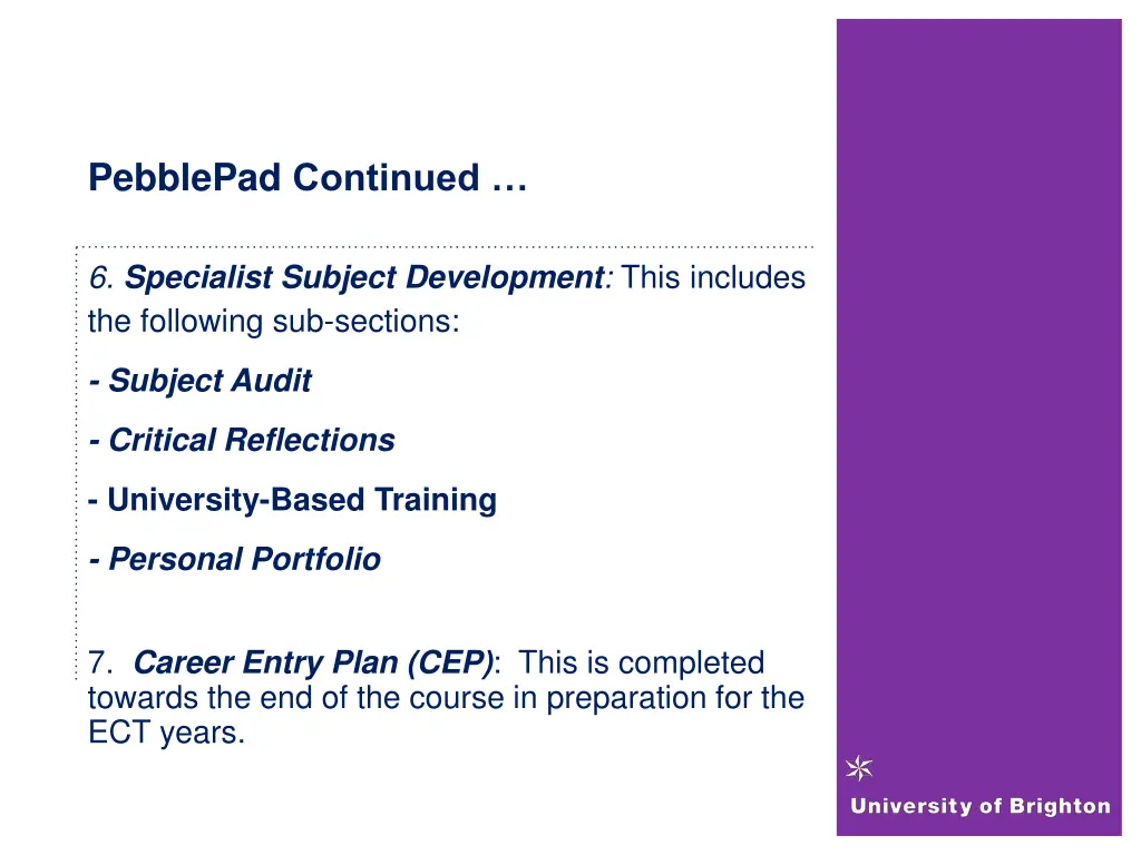 pebblepad continued