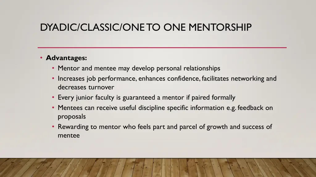 dyadic classic one to one mentorship 1