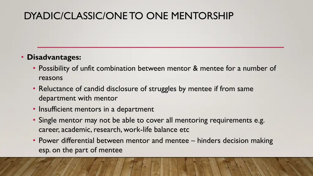 dyadic classic one to one mentorship 2