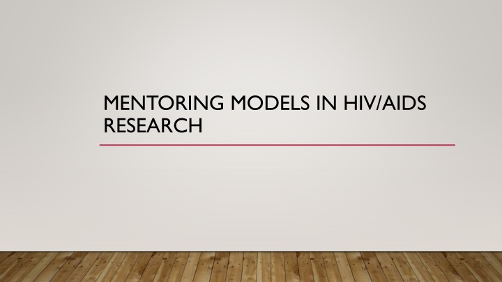 mentoring models in hiv aids research