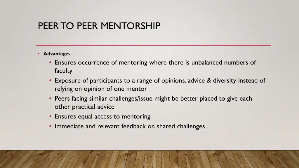 peer to peer mentorship 1
