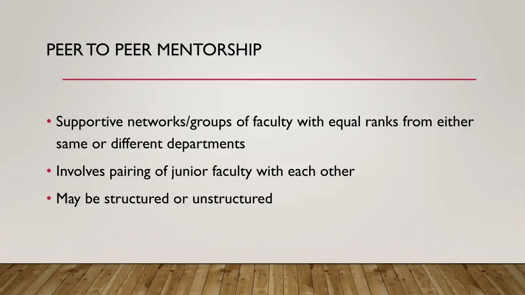 peer to peer mentorship