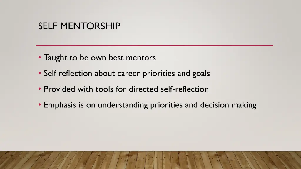 self mentorship