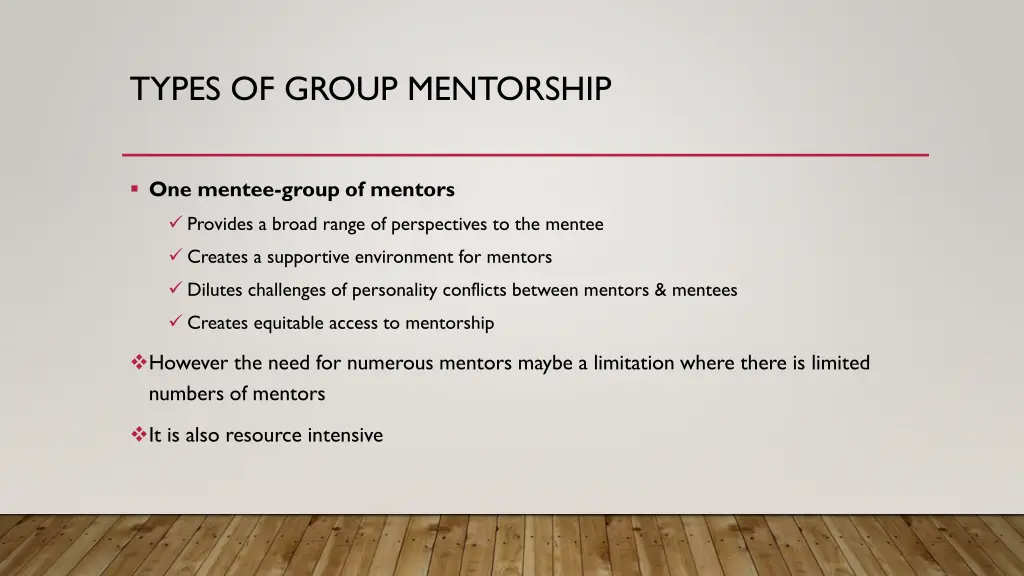 types of group mentorship