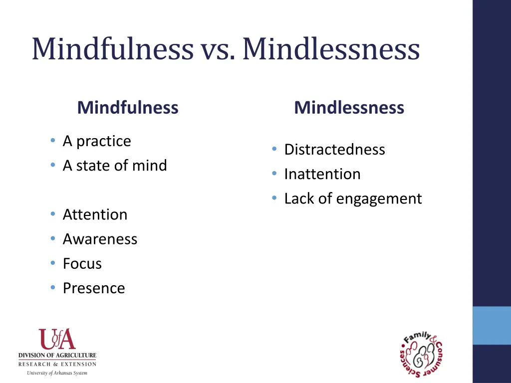 mindfulness vs mindlessness