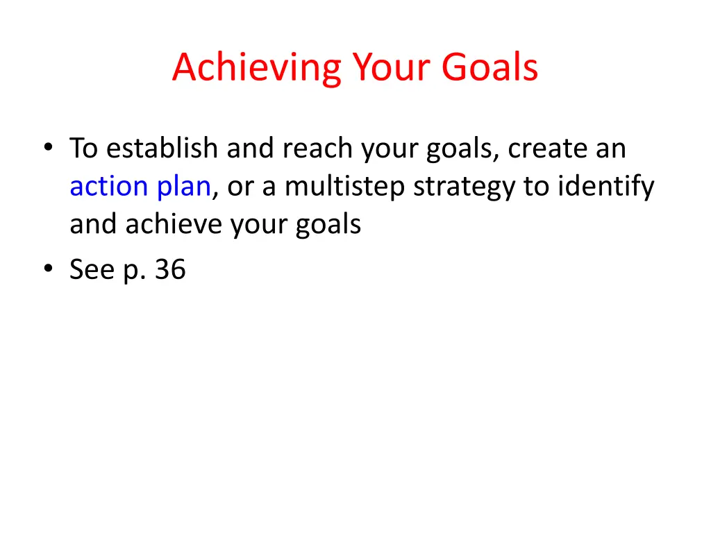 achieving your goals