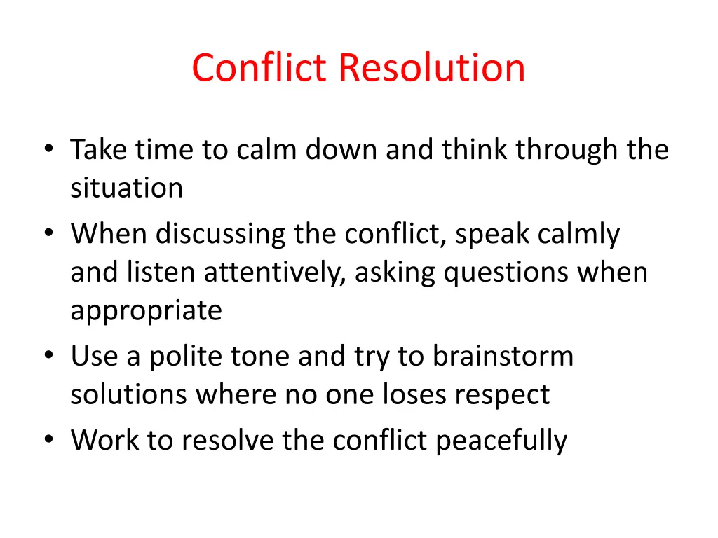 conflict resolution