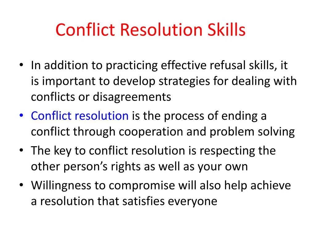 conflict resolution skills