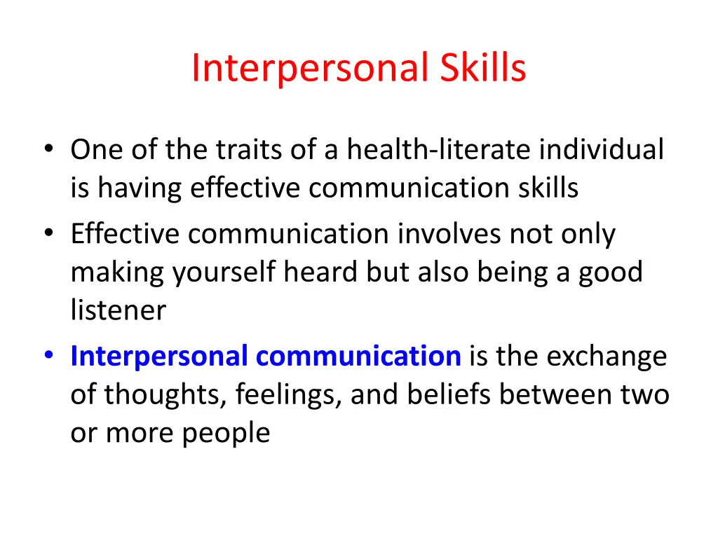 interpersonal skills