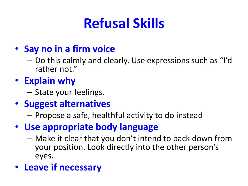 refusal skills 1