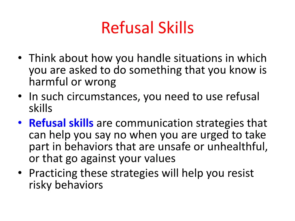 refusal skills