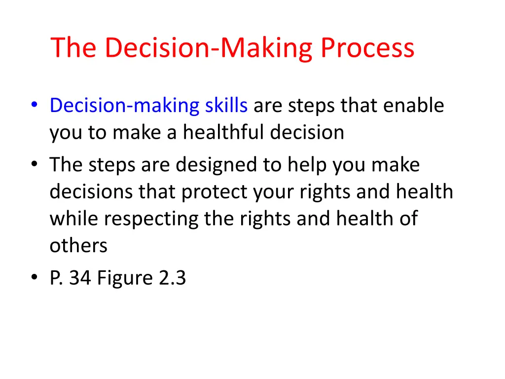 the decision making process