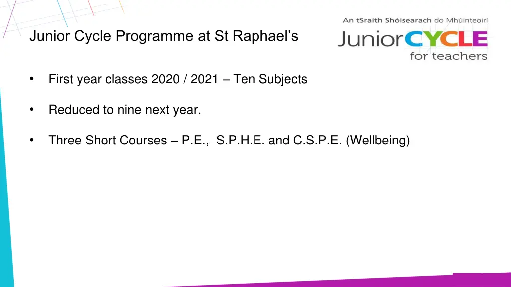 junior cycle programme at st raphael s