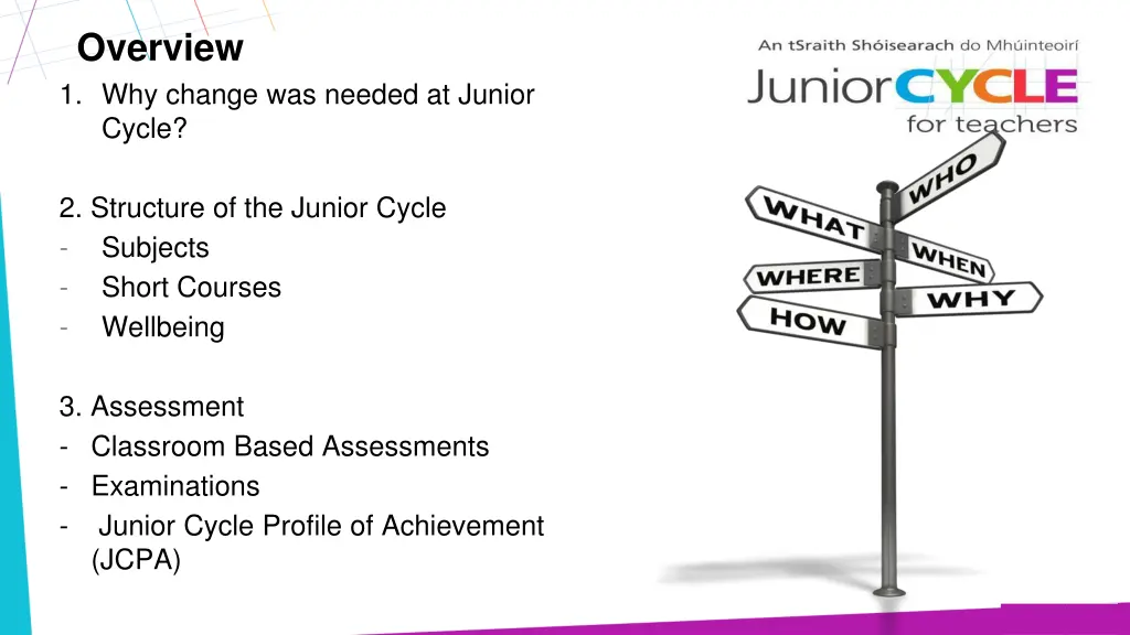 overview 1 why change was needed at junior cycle