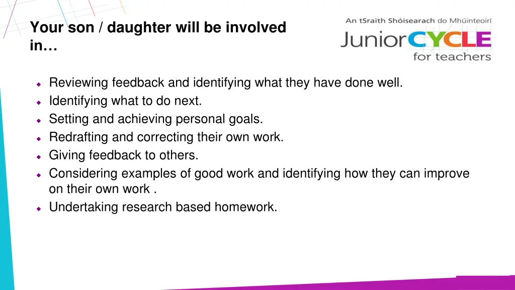 your son daughter will be involved in