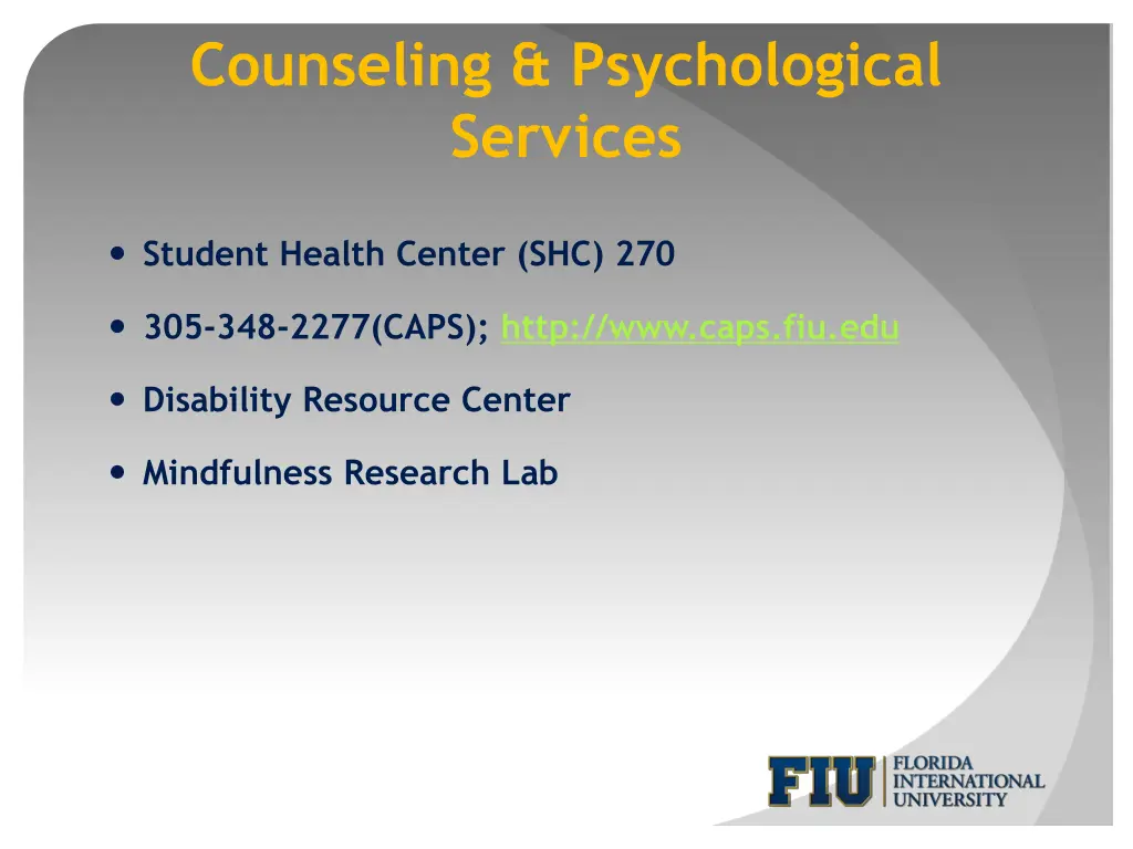 counseling psychological services